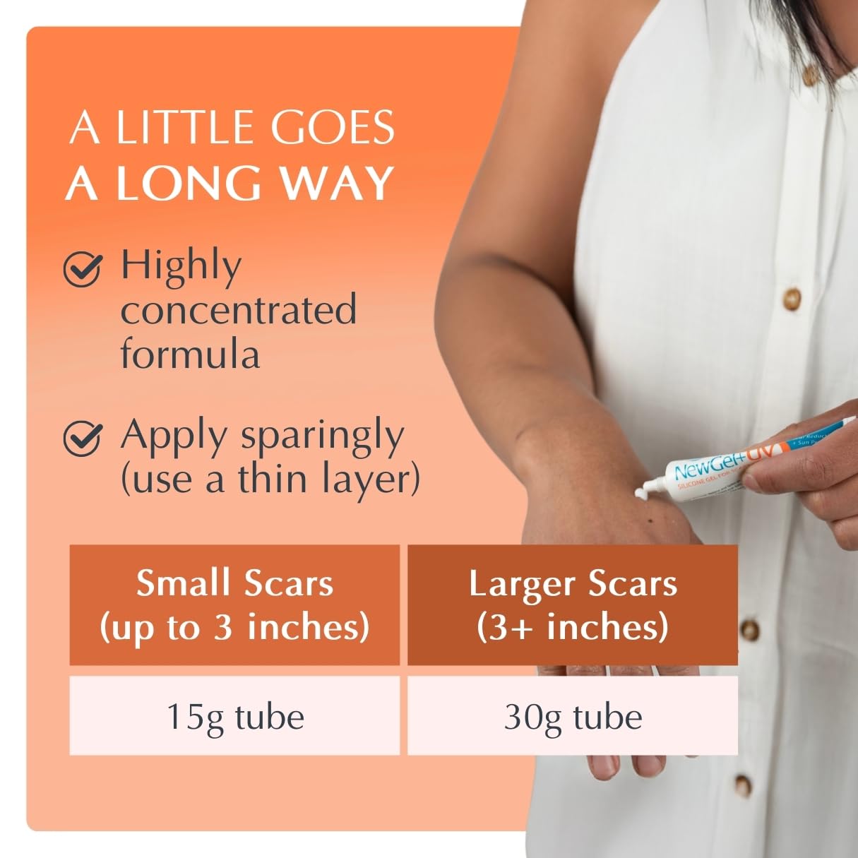 MyNewGel Plus UV Silicone Scar Gel with SPF 30 – Mineral Non-Chemical Sunscreen for Old & New Scars, Protects Against Harmful UV Rays, 15g