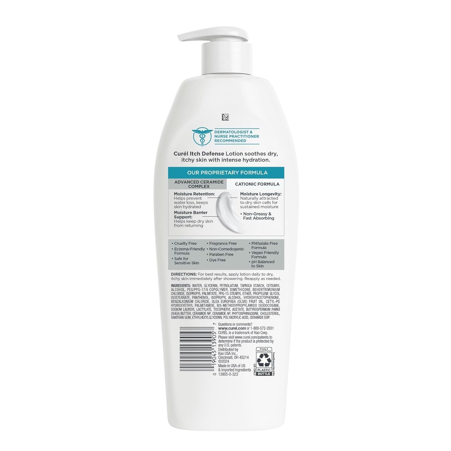 Curel Itch Defense Lotion 13 Ounce Pump (384ml) (3 Pack)