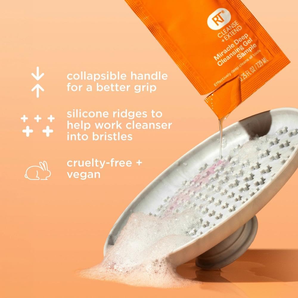 Real Techniques Miracle Brush Cleansing Palette, Makeup Brush Cleaner For Deep Cleaning, Use With Makeup Brush Shampoo, Silicone Ridges & Easy Grip
