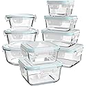 AILTEC Glass Food Storage Containers with Lids, [18 Piece] Glass Meal Prep Containers, Containers for Food Storage with Lids, BPA Free & Leak Proof…
