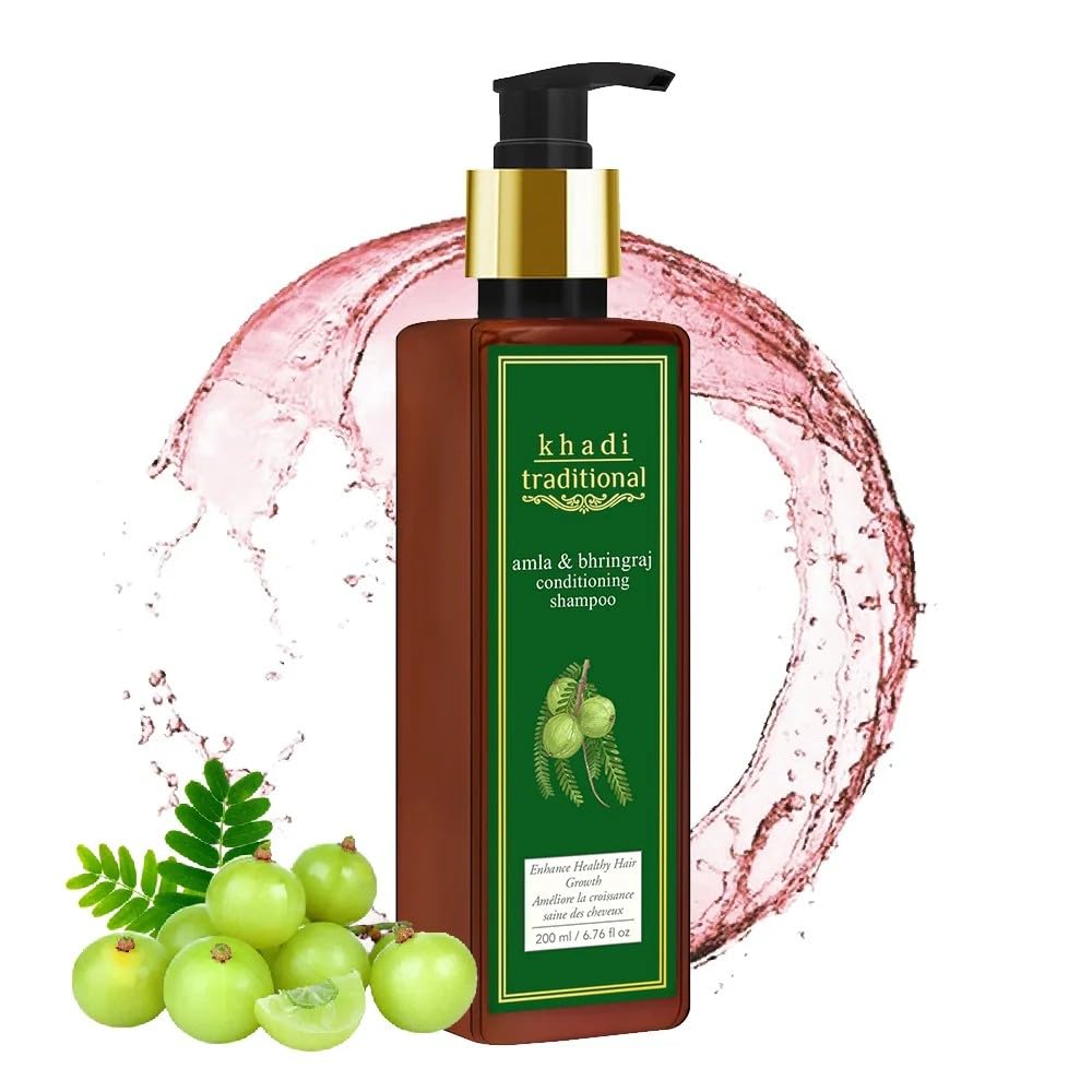 Khadi Traditional Natural Hair Care Shampoo Set, Coconut Milk, Amla & Bhringraj, Honey & Almond, With Herbal Extracts (Amla & Bhringraj)