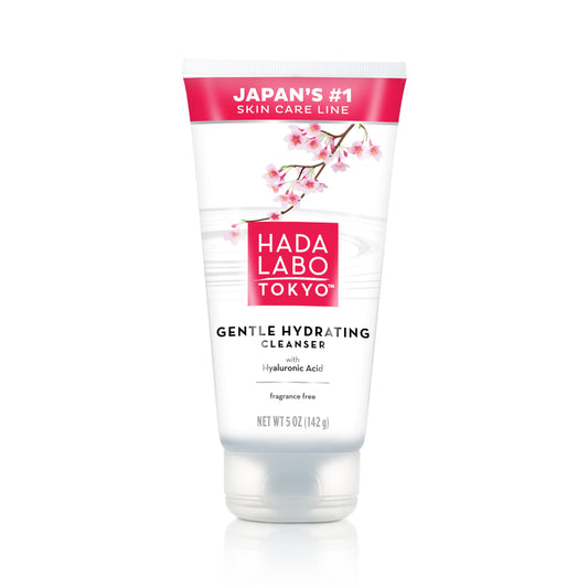 Hada Labo Tokyo Gentle Hydrating Foaming Facial Cleanser, Fragrance-Free Sensitive Skin Face Wash with Hyaluronic Acid and Conditioning Agents Soften