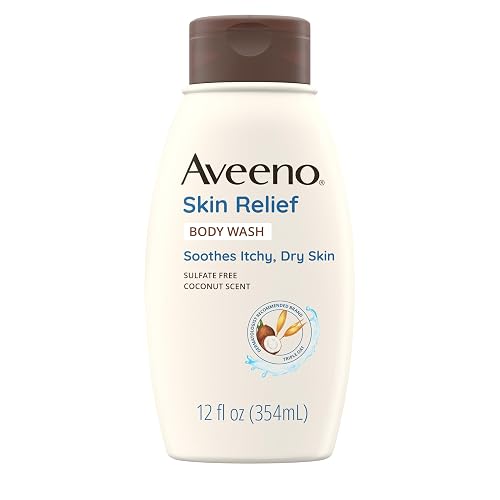 Aveeno Skin Relief Body Wash with Coconut Scent & Soothing Oat, Gentle Soap-Free Body Cleanser for Itchy, Dry & Sensitive Skin, Dye-Free