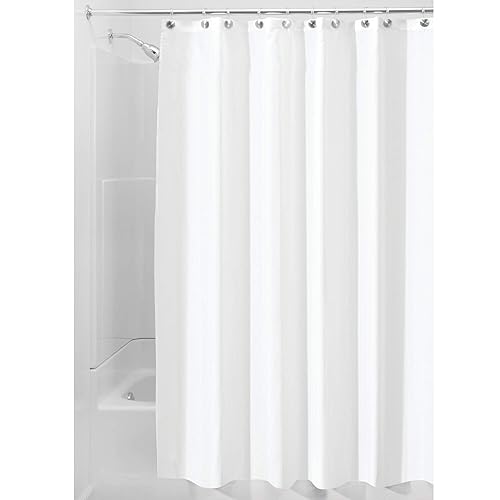 InterDesign Waterproof Polyester Stall Shower Curtain/Liner,White
