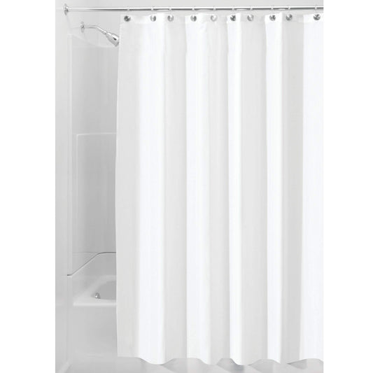 InterDesign Waterproof Polyester Stall Shower Curtain/Liner,White