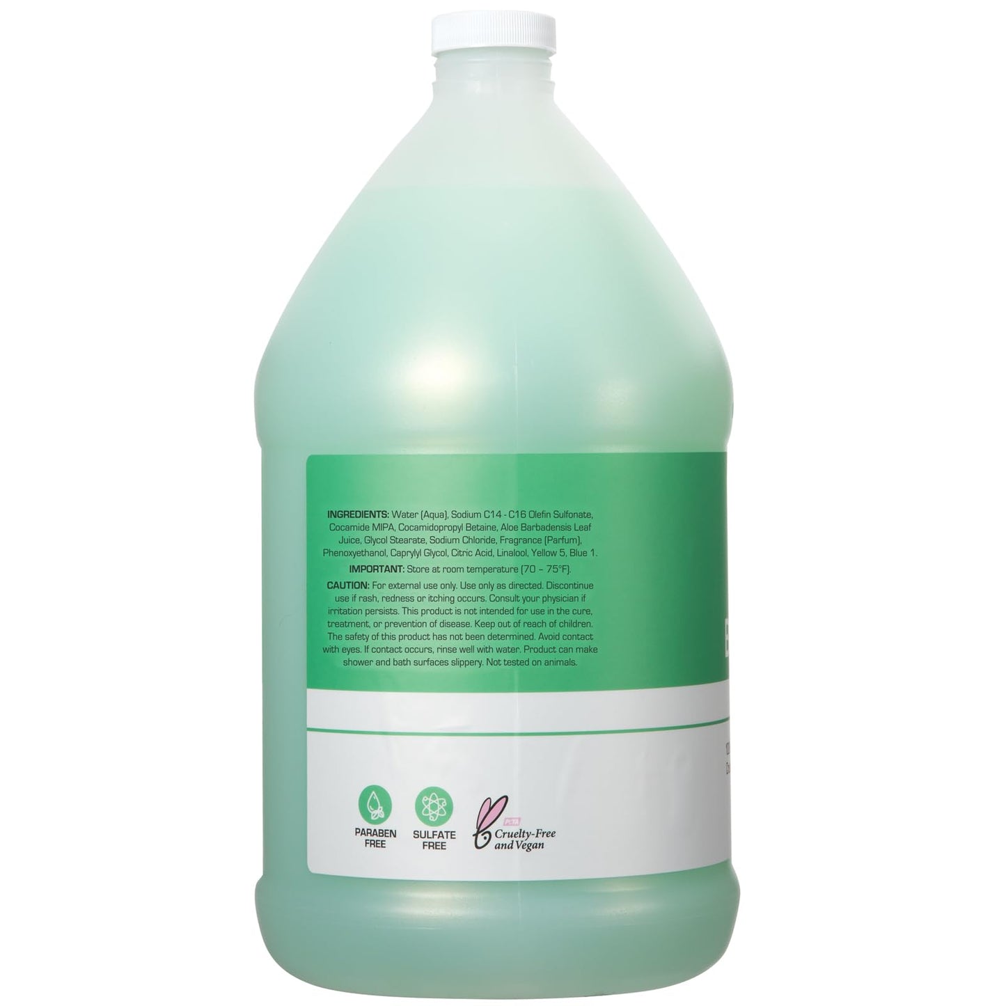 Ginger Lily Farms Club & Fitness Nourishing Body Wash, 100% Vegan & Cruelty-Free, Bath & Shower Gel for Men and Women, Aloe Vera Scent, 1 Gallon (128
