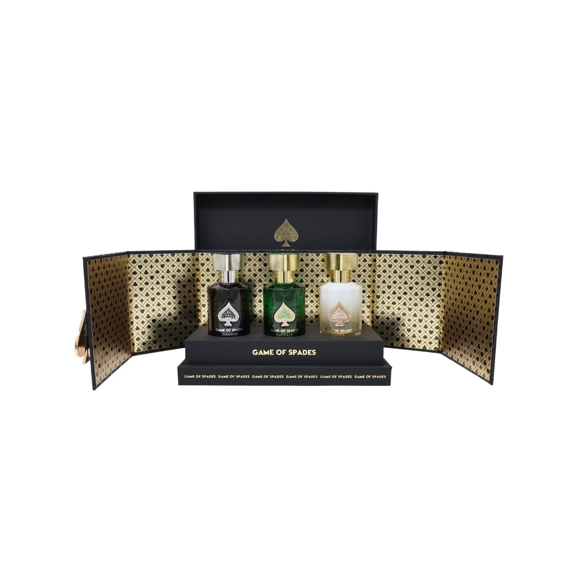 Jo Milano Game of Spades TOPAZ, EMERALD and DIAMOND 3 pcs 30ml Parfum spray Diamond Collection SET for Unisex NEW
