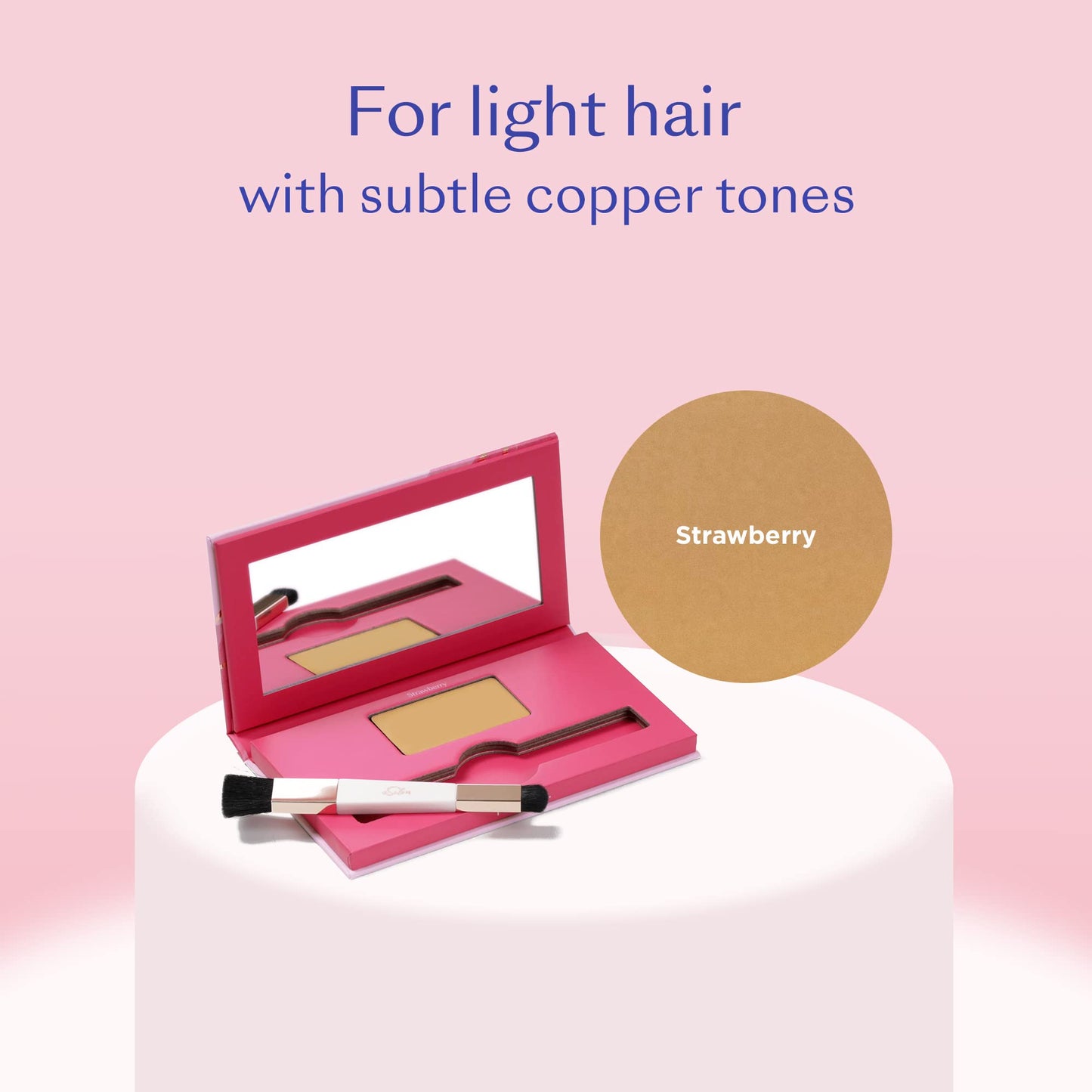 eSalon Root Touch Up + Brow Powder, Conceal & Cover (Strawberry) - Hairline Powder for Women - Scalp Concealer & Filler for Thinning & Gray Hair