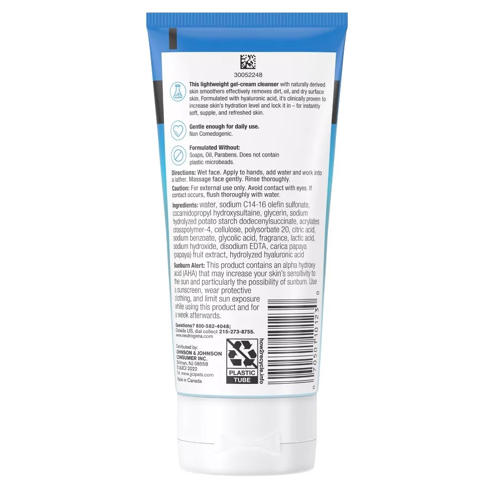Neutrogena Hydro Boost Gentle Exfoliating Daily Facial Cleanser with Hyaluronic Acid - 5 fl oz White