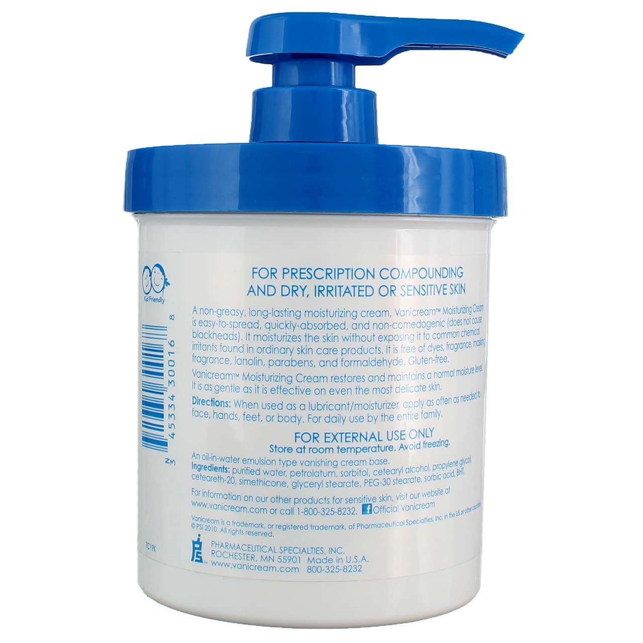 Vanicream Moisturizing Skin Cream for Sensitive Skin 1lb (Pack of 8)