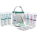 Gena Pedi Pak Intro Kit - 7-Piece Pedicure Kit Foot Spa with Foot Scrub, Soak & Pumice Stone in a Tote, At-Home Pedicure Set