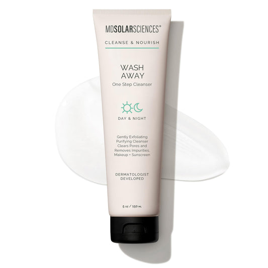 MDSolarSciences Wash Away One Step Cleanser | Gentle Foaming Oil Cleanser with Salicylic Acid, Apple & Pineapple Extracts | Hydrating, Exfoliating