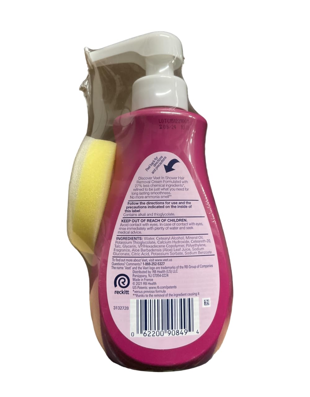 Veet Gel Hair Remover Cream, Sensitive Formula, 13.5 oz (Pack of 10)