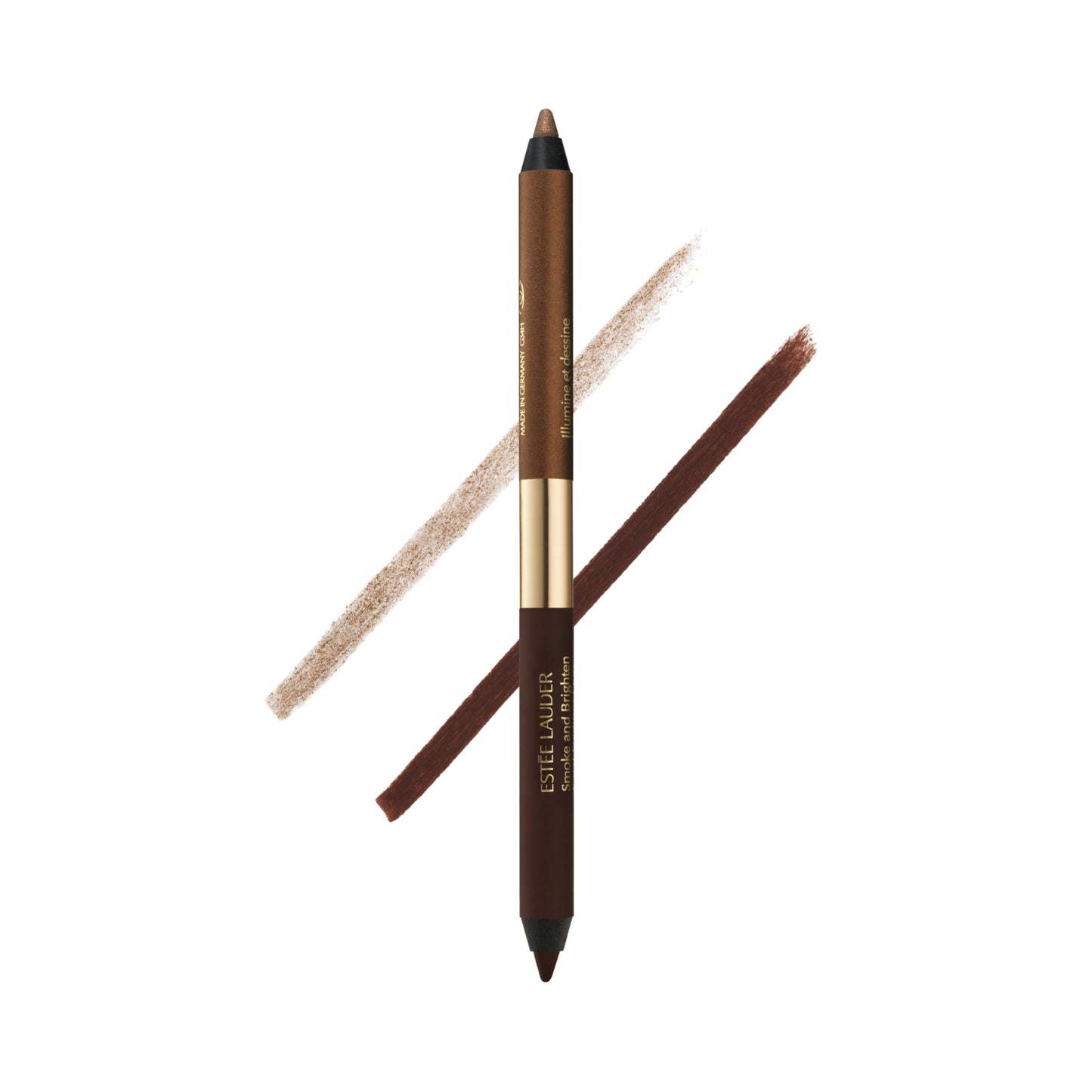 Estée Lauder Smoke and Brighten Long-Lasting Waterproof Kajal Eyeliner Pencil Duo, 0.03 Ounce, Dark Chocoloate/Rich Bronze