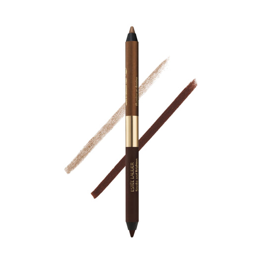 Estée Lauder Smoke and Brighten Long-Lasting Waterproof Kajal Eyeliner Pencil Duo, 0.03 Ounce, Dark Chocoloate/Rich Bronze