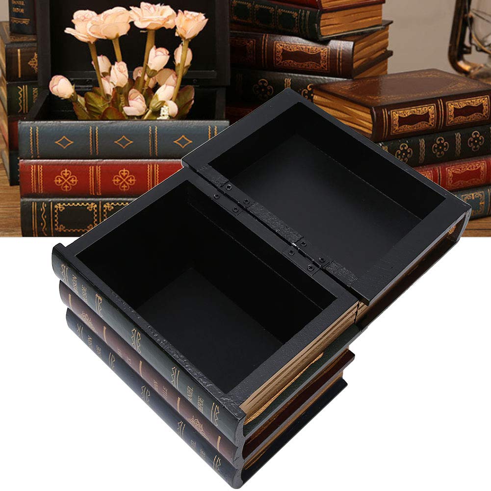 Cimenn Wooden Jewelry Box, Fashionable Book Shape Jewelry Gift Storage Chest Box 3 Layers Case Holder Organizer for Bracelets, Earrings, Rings…