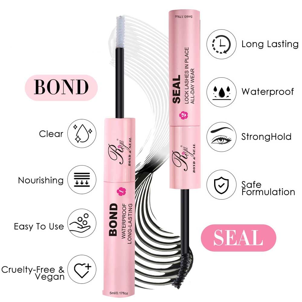 Riya Lash Clusters 12Rows 144Pcs with Strong Hold Bond Seal Lash Glue and Eyelash Extenisons Kit, and Applicator Clusters Lashes Kit 8-16MM D Curl