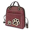 Chala Group Chala Handbags Paw Print Convertible Backpack Purse Dog Lover, 10.5'' x 10.5'' x 4''