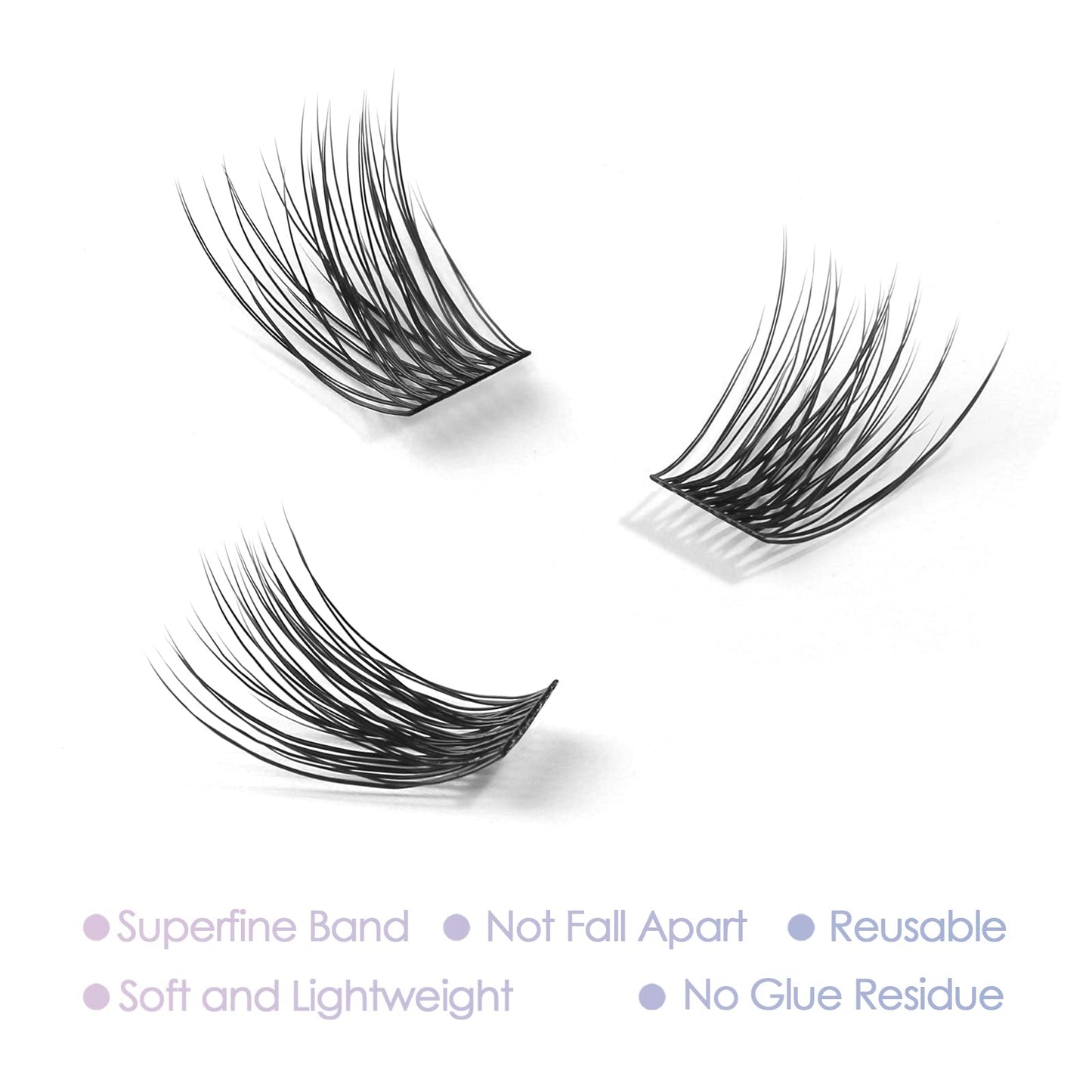 Lash Clusters, DIY Eyelash Extension, Reusable Volume Individual Lashes, Wispy Fluffy Artificial Natural Look for Cluster Lashes, C Curl Lashes Pack