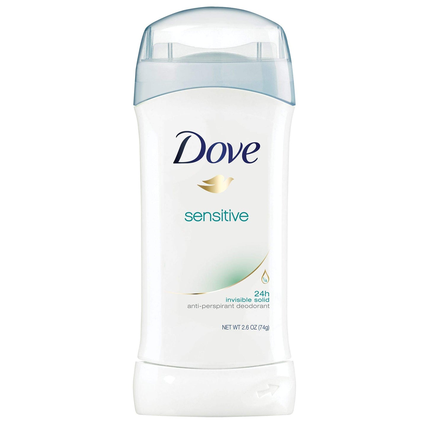 Dove AntiPerspirant Deodorant Sensitive Skin, White, Unscented, 2.6 Oz (Pack of 4) Beauty and Personal Care Dove