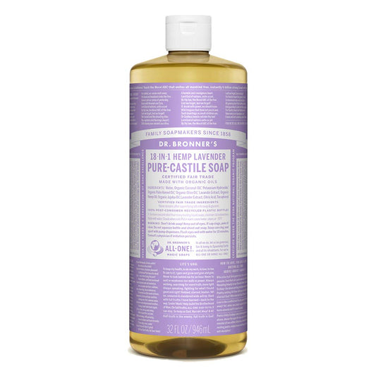 Dr. Bronner's - Pure-Castile Liquid Soap (Lavender, 32 Fl Oz) - Made with Organic Oils, 18-in-1 Uses: Face, Body, Hair, Laundry, Pets and Dishes Beauty & Personal Care Dr. Bronner's