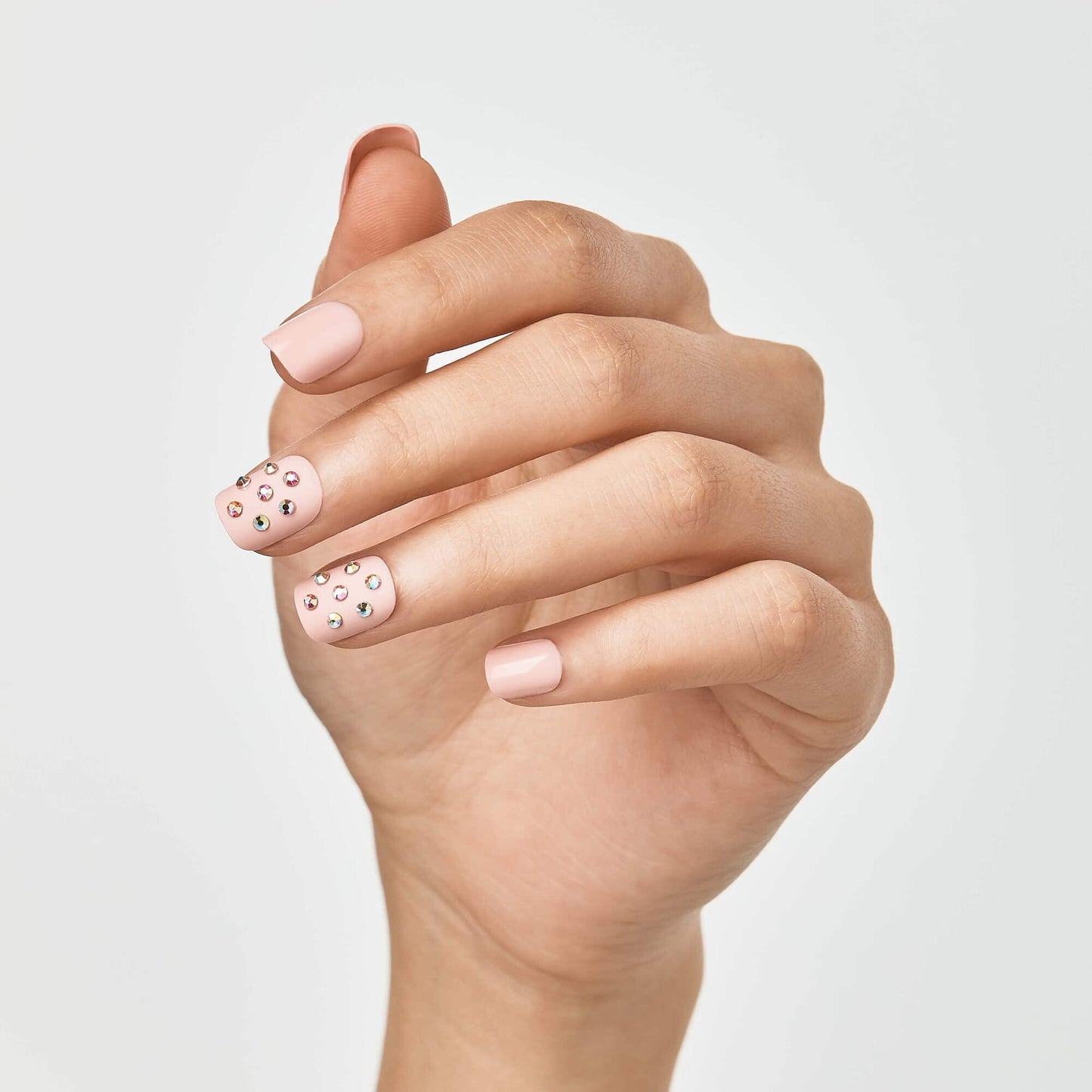 KISS imPRESS No Glue Mani Press On Nails, Design, 'Petite Secrets', Pink, Petite Size, Squoval Shape, Includes 30 Nails, Prep Pad, Instructions Sheet