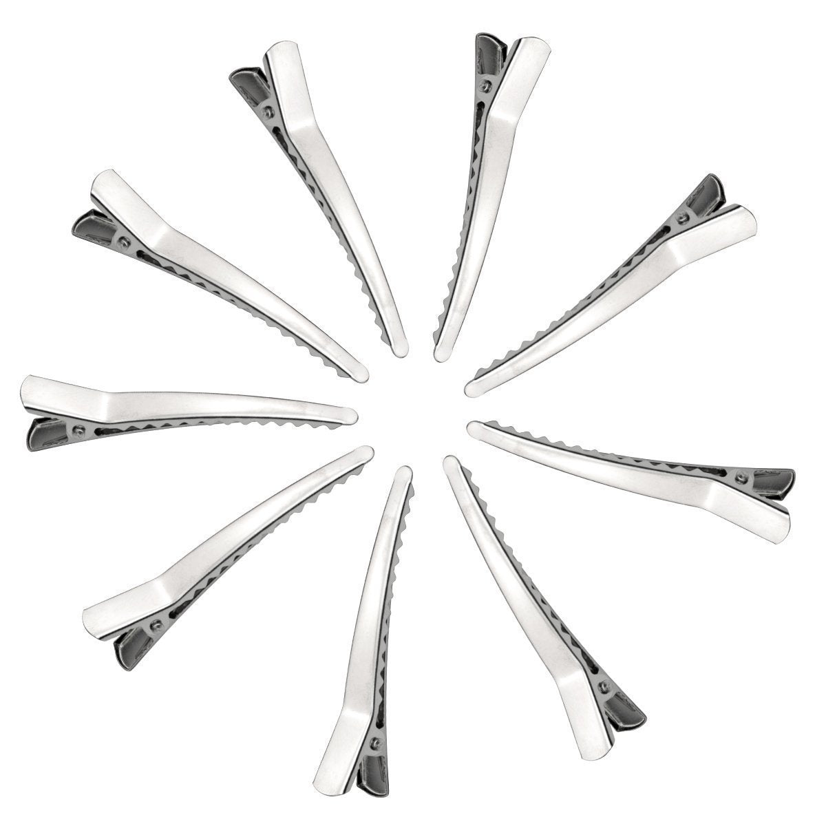 100 Pieces 6CM Silver Metal Alligator Teeth Prongs Clips Hair Pins Hair Bows