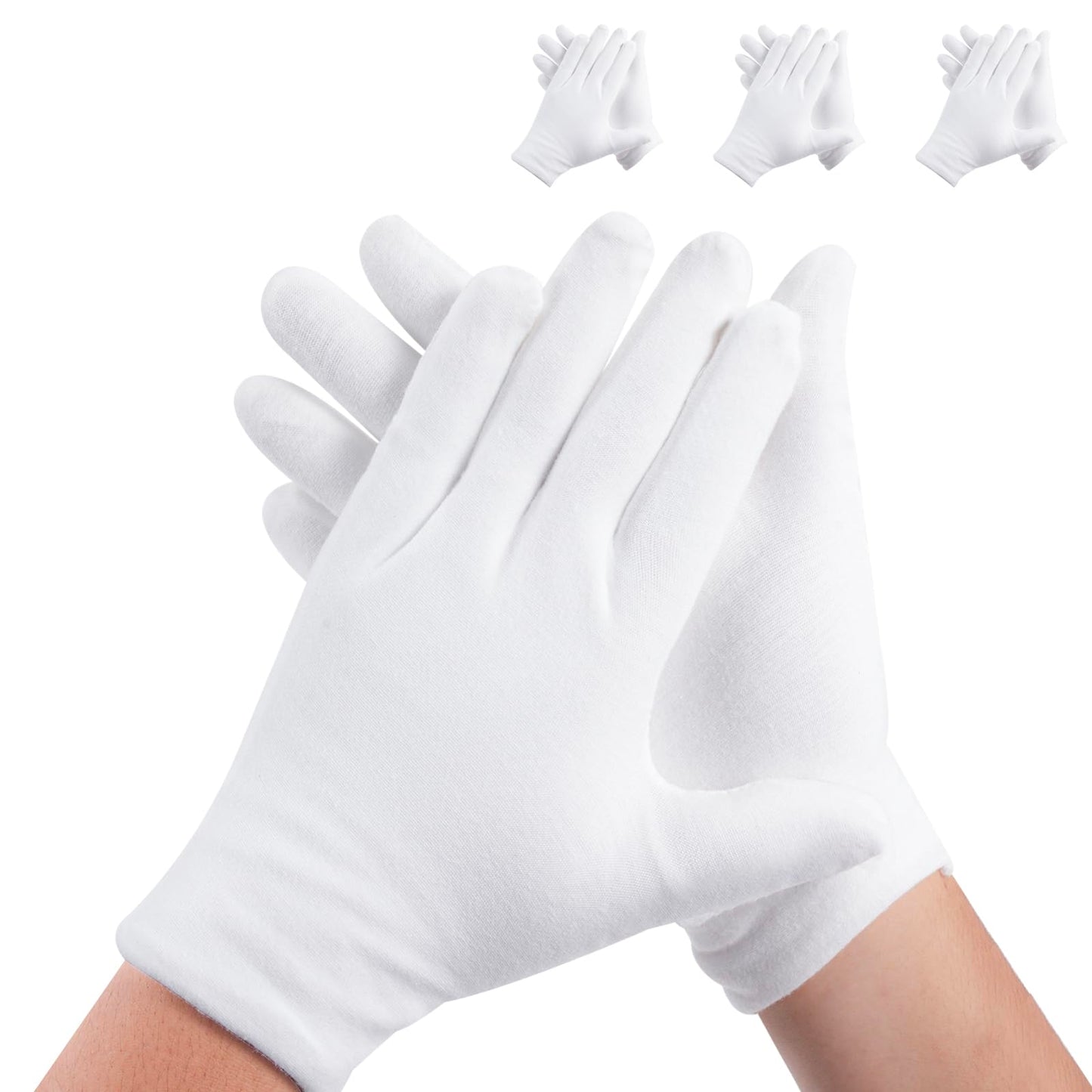 3 Pairs White Cotton Gloves for Dry Hands Sleeping, Premium Cotton Gloves for Eczema Lotion, Hand Gloves Moisturizing Overnight, White Gloves Beauty and Personal Care Untrytb Default Title