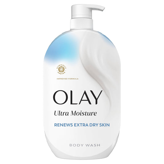 Olay Body Wash for Women, Ultra Moisture, Renews Extra Dry Skin, 24/7 Moisture Barrier Repair, Hydrating Formula for Visibly Healthy Soft Skin