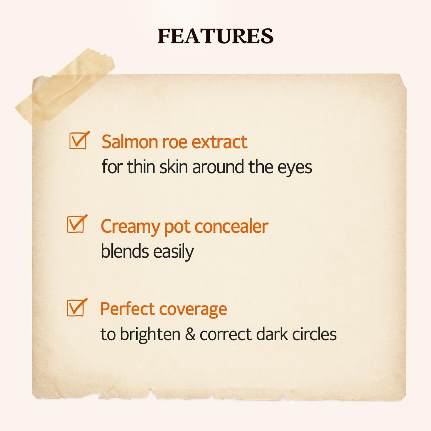 SKINFOOD s Salmon Dark Circle Concealer Cream - Under Eye Concealer for Dark Spots and Wrinkles - Full Coverage - Stocking Stuffer - 0.35 Oz/10 g