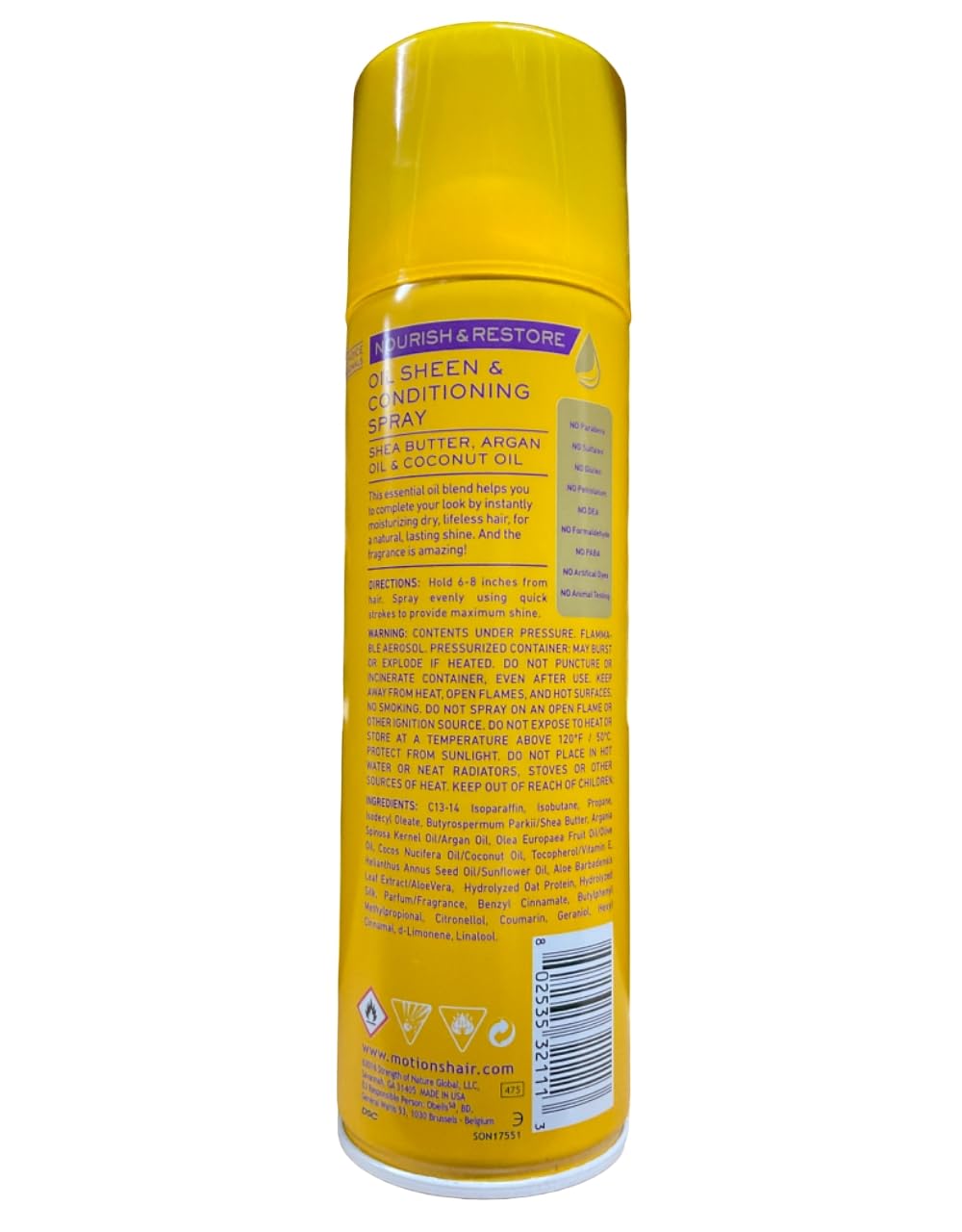 Motions Oil Moisturizer Extra Conditioning Oil Sheen Spray, 11.25 Ounce