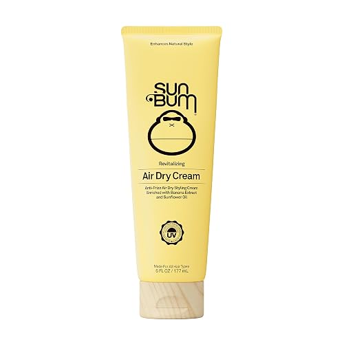 Sun Bum Revitalizing Air Dry Cream - Anti Frizz Styling Cream with Banana Extract and Sunflower Oil - Vegan - Without Parabens - UV Protecting - Helps