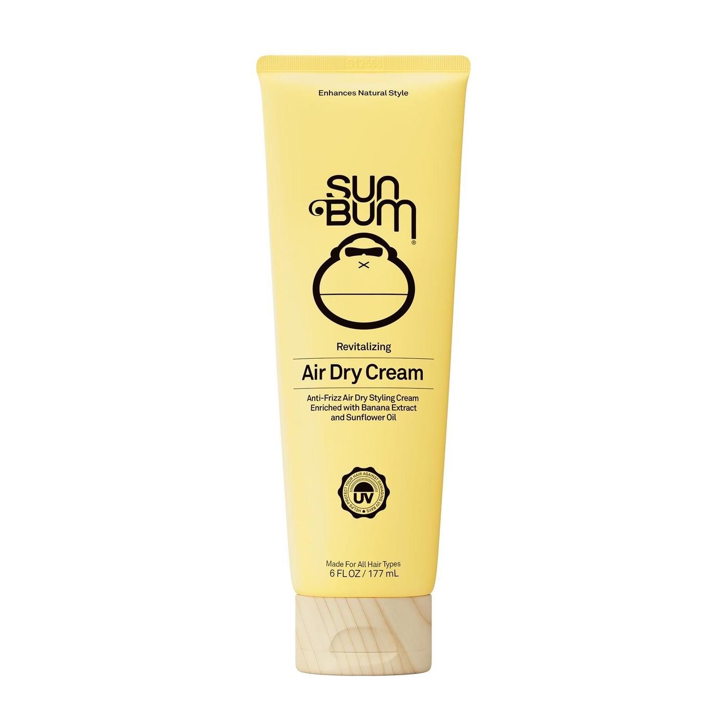 Sun Bum Revitalizing Air Dry Cream - Anti Frizz Styling Cream with Banana Extract and Sunflower Oil - Vegan - Without Parabens - UV Protecting - Helps