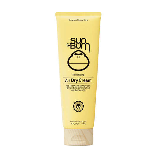 Sun Bum Revitalizing Air Dry Cream - Anti Frizz Styling Cream with Banana Extract and Sunflower Oil - Vegan - Without Parabens - UV Protecting - Helps