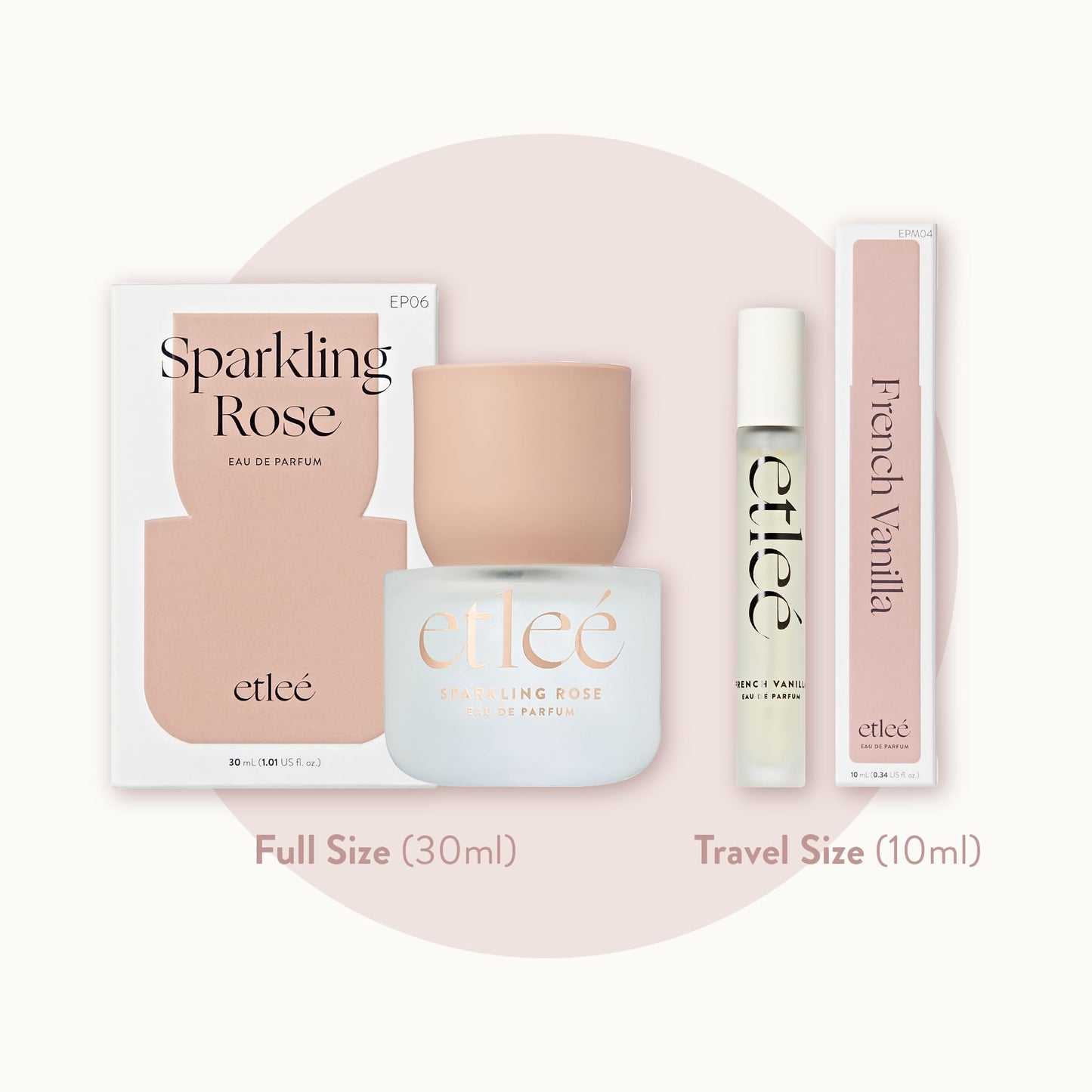 ETLEÉ Sparkling Rose Eau de Parfum 1.01oz, Long Lasting Perfume Inspired by Marly Delina, Oriental Floral Notes With Vanilla, Musk, Lychee, Citrus Beauty & Personal Care ETLEÉ