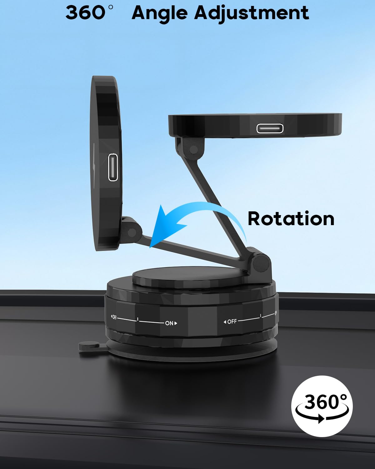 Wireless Car Charger,Strong Magnetic Phone Holder, [15W Wireless Faster Charging],360° Adjustable Foldable Phone Holder for Car/Mirror/Smooth Surface…