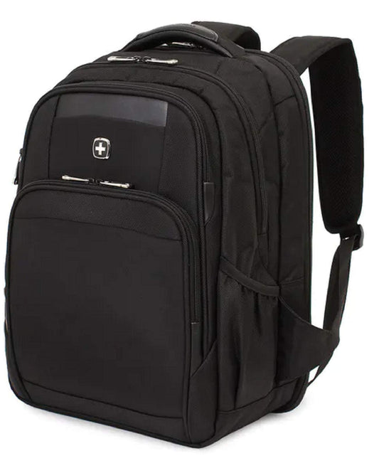 SwissGear 6392 ScanSmart Ultra Premium Large Padded Laptop TSA Friendly Backpack - Black on Black