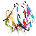 6 Pcs Hair Feather Clip in Handmade Boho Hippie Feather Clip Pirate Hair Accessories Halloween Hair Accessories Clips Festival Accessories for Girls