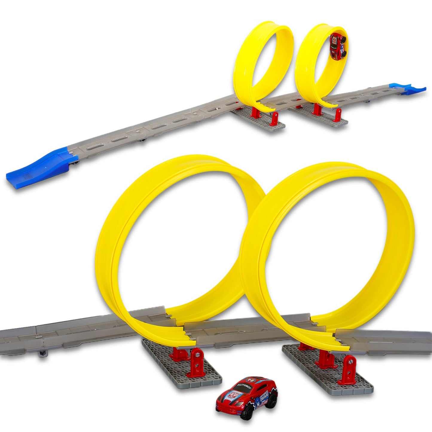 Transformers Race Track and Toy Car Set - Bundle with Racecar Play Set with Toy Cars, Track, Stickers, More | Transformers Racing Kit for Boys