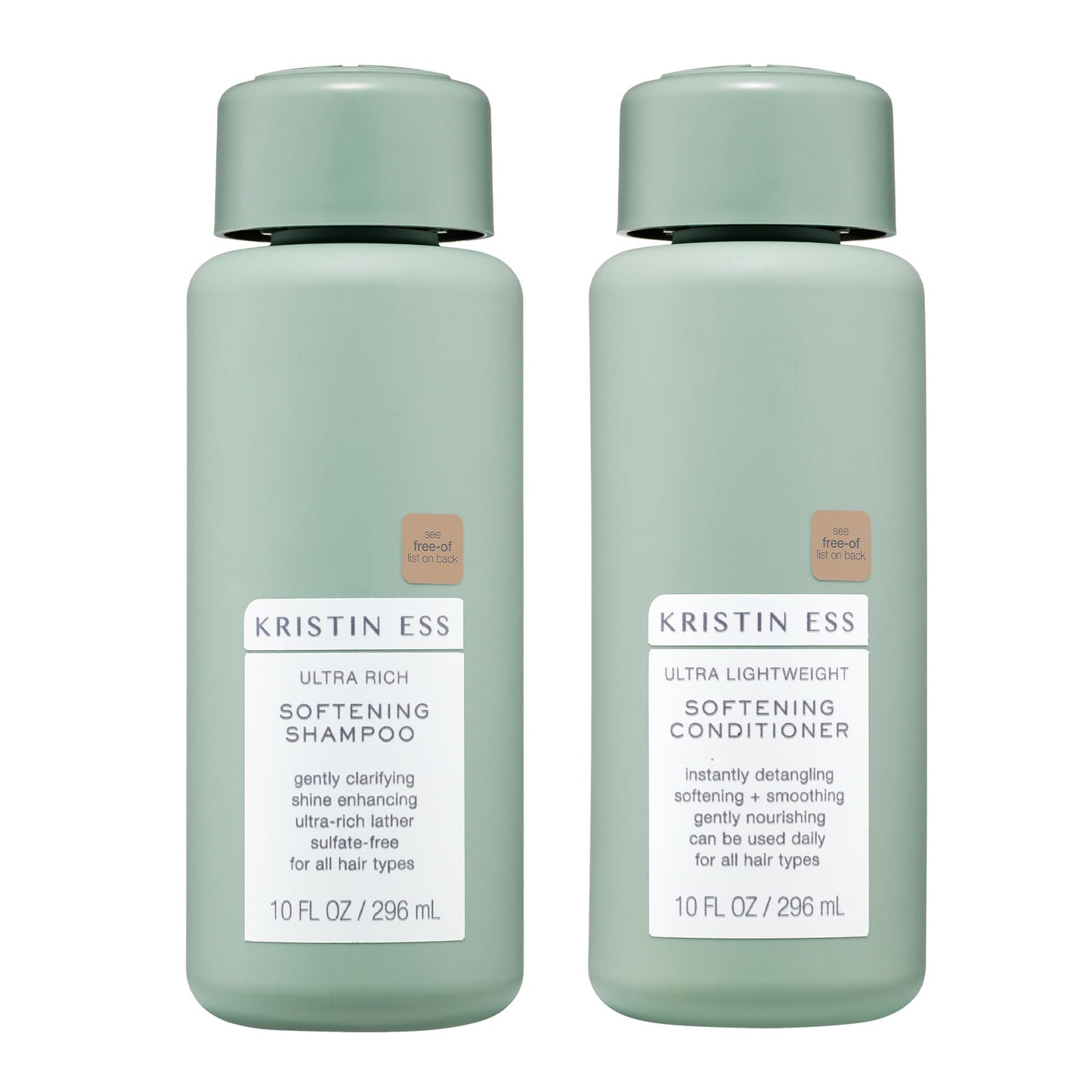 Kristin Ess Softening Moisture Repair Shampoo and Conditioner Set for Dry Hair - Light Fragrance - Anti-Frizz - Sulfate Free + Color Safe - Deep