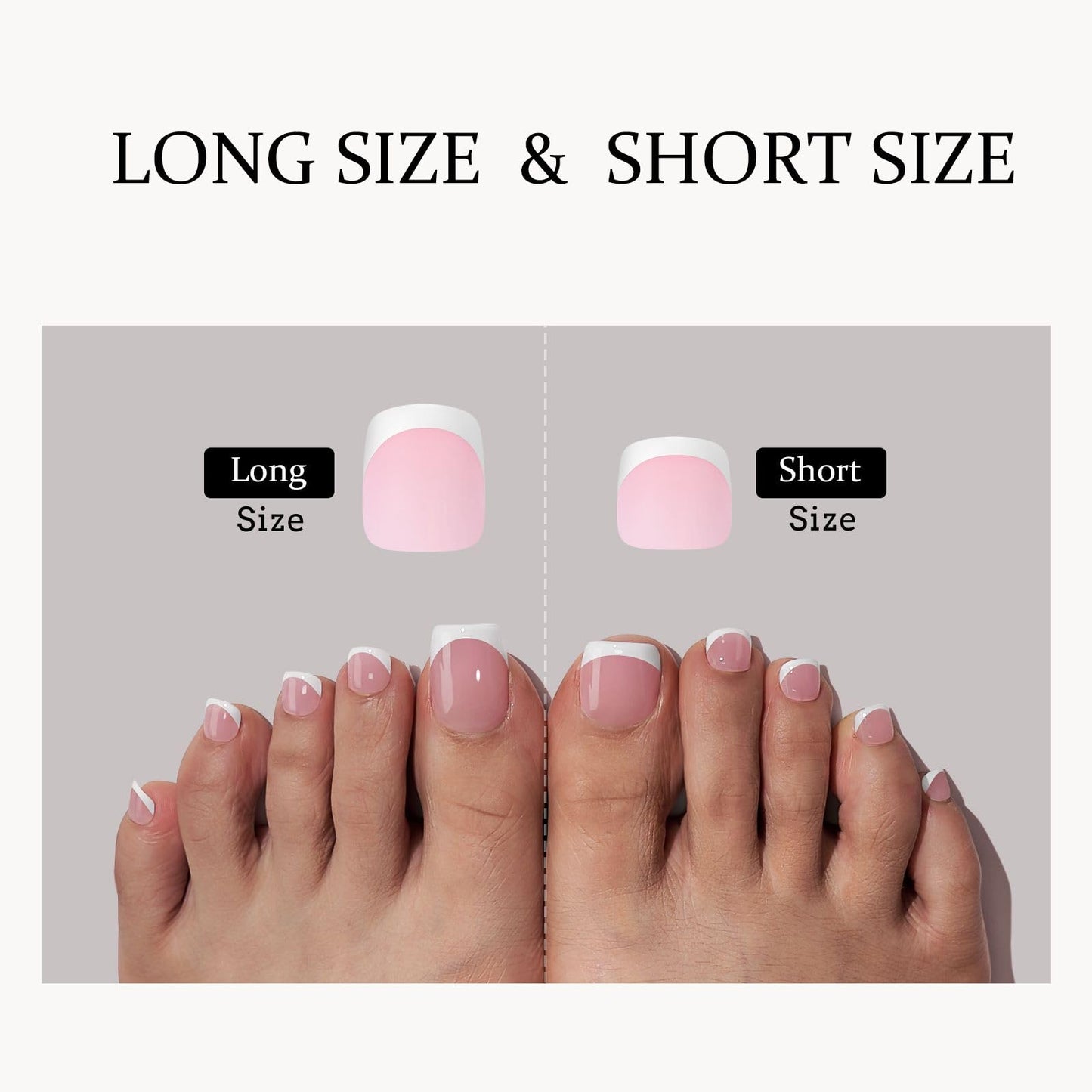 BTArtboxnails XCOATTIPS Toe Nail Tips - Short, Brighter Pastel French Tip Press On Toenails for Women, Soft Gel Toe Nail Press Ons, Soak Off Fake Beauty and Personal Care BTARTBOXNAILS