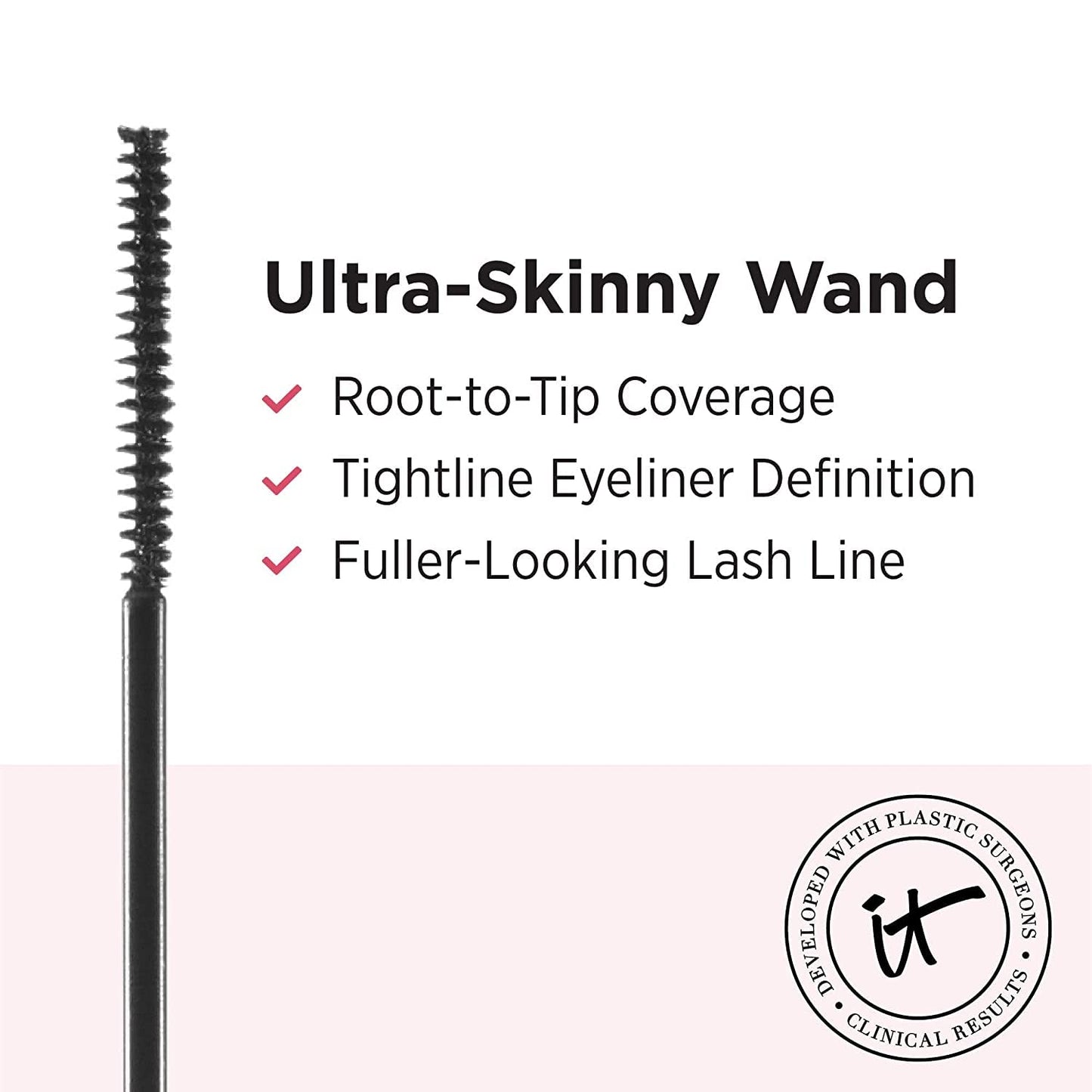 IT Cosmetics Tightline 3-In-1 Lash Primer, Eyeliner & Black Mascara - Lengthens & Conditions Lashes - Ultra-Skinny Wand - Infused With Collagen