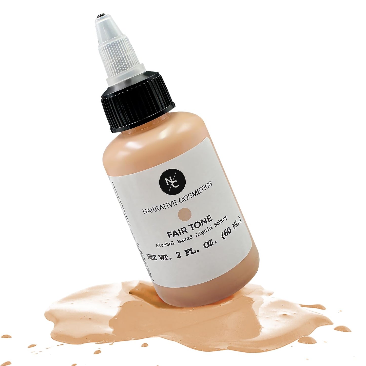 Narrative Cosmetics Flesh Tone Alcohol Airbrush Paint - Fair Tone | 2 fl oz Waterproof Liquid Makeup for Tattoo Cover-Up, Scar & Skin Concealer |