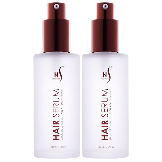 Herstyler Argan Oil Serum for Natural Shine - Anti-Frizz Straightening Serum for Damaged Tresses (Pack of 2)