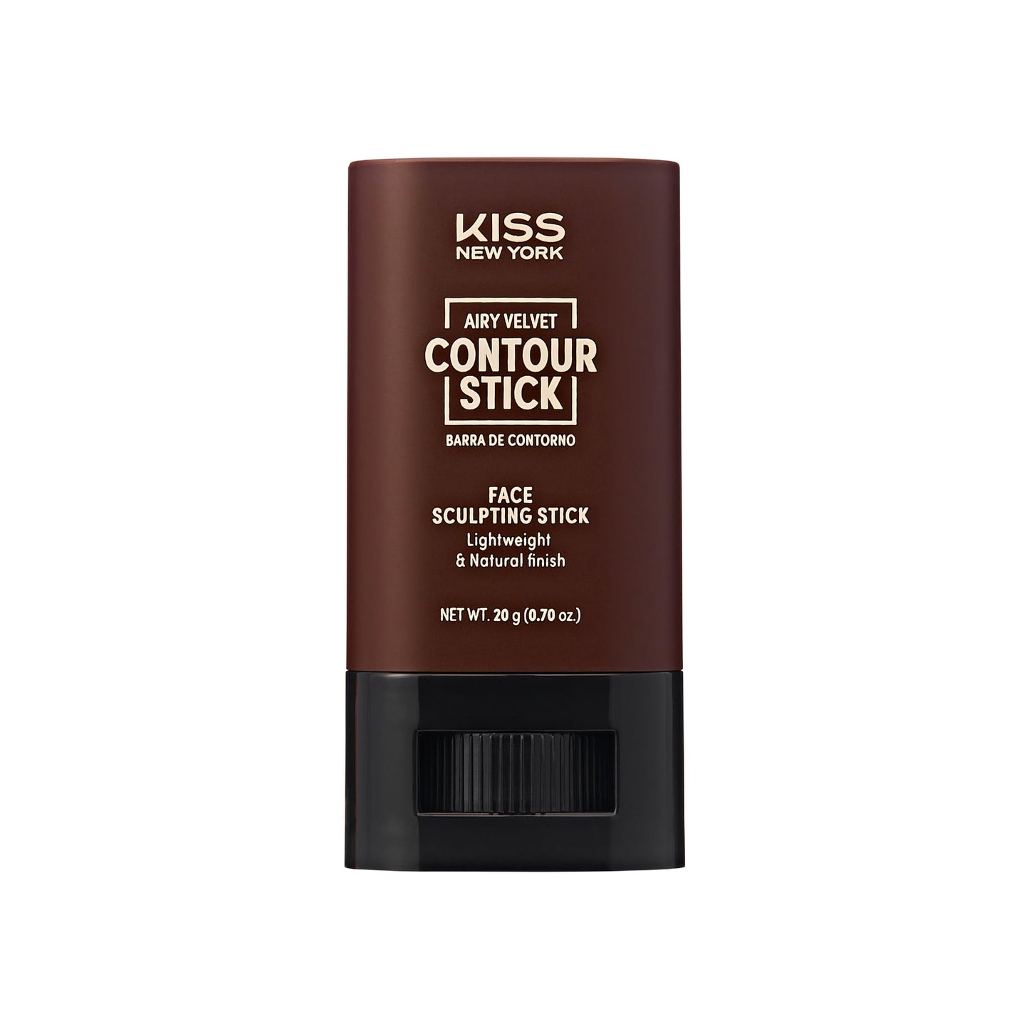 Kiss New York Airy Velvet Contour Stick, Cool Toned Face Sculpting Cream Makeup, Buildable with Lightweight Natural Finish, Hyaluronic Acid & Green