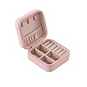 Zip Jewelry Box for Necklace/Ring/Earring/Bracelet,Travel Jewelry Organizer,Small/Mini Jewelry Case,Portable Jewellery Box for Women/Girls/Mens (Pink)