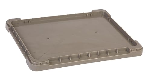 Hudson Exchange 12 x 15 (1 Pack) Lid For Straight Wall Handled Storage Container Tote, Gray/Brown