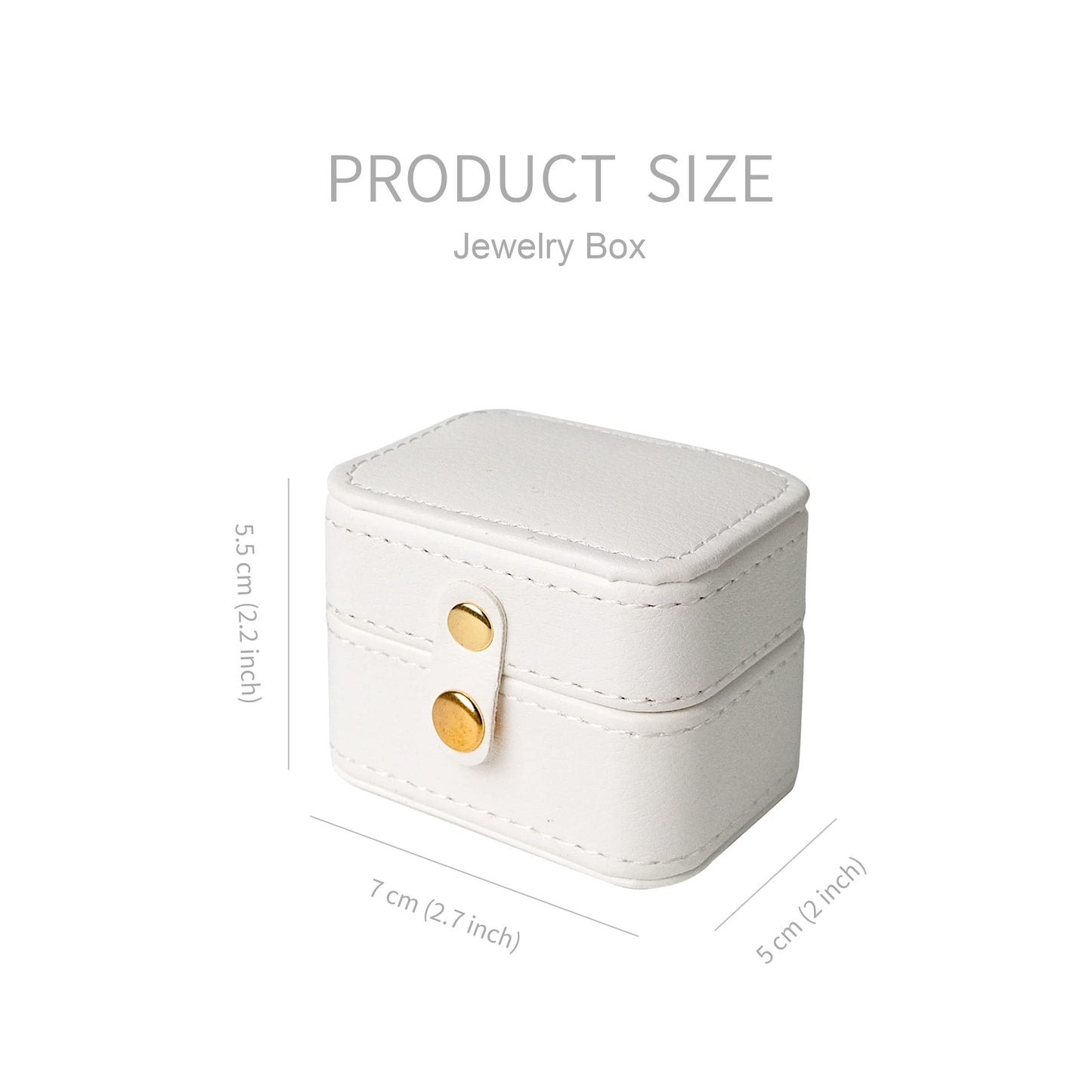 SQIAN Travel Ring Organizer Box - Premium Handmade Jewelry Storage Case/Small Portable Jewellery Earring Gift Collection-WHITE