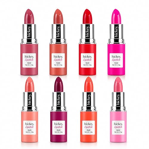 Hickey Lipstick The Vault Collection - 8 Piece Refill Set - (Mile High, Birthday Suit, Walk of Shame, Skinny Dip, Beach Babe, Big Trouble & More) -