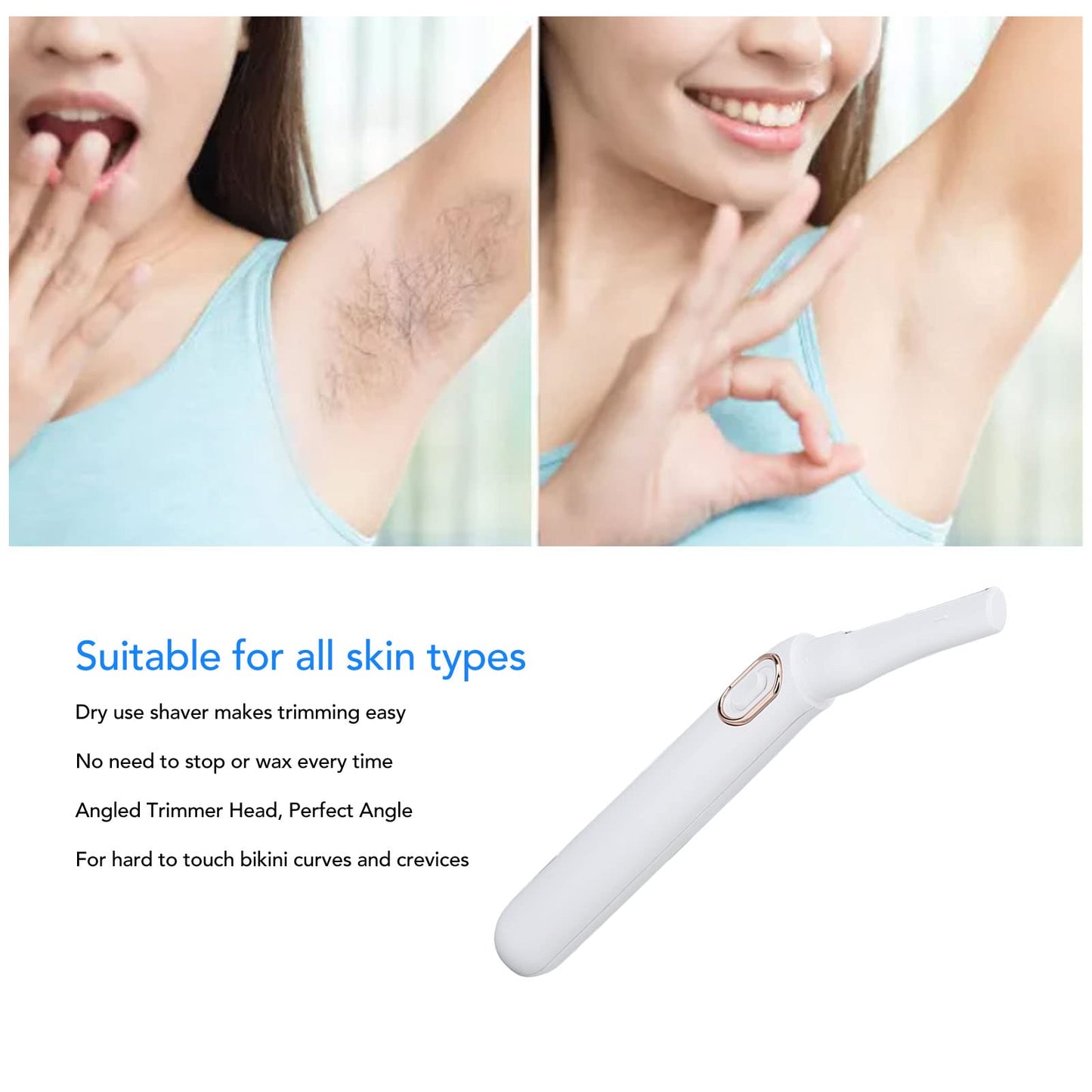 Yinhing Electric Bikini Shaver with LED Light, Electric Epilator, Electric Shaver for Women, Body Hair Trimmer, Body Depilator, Eyebrow Trimmer, Hair Beauty and Personal Care Yinhing